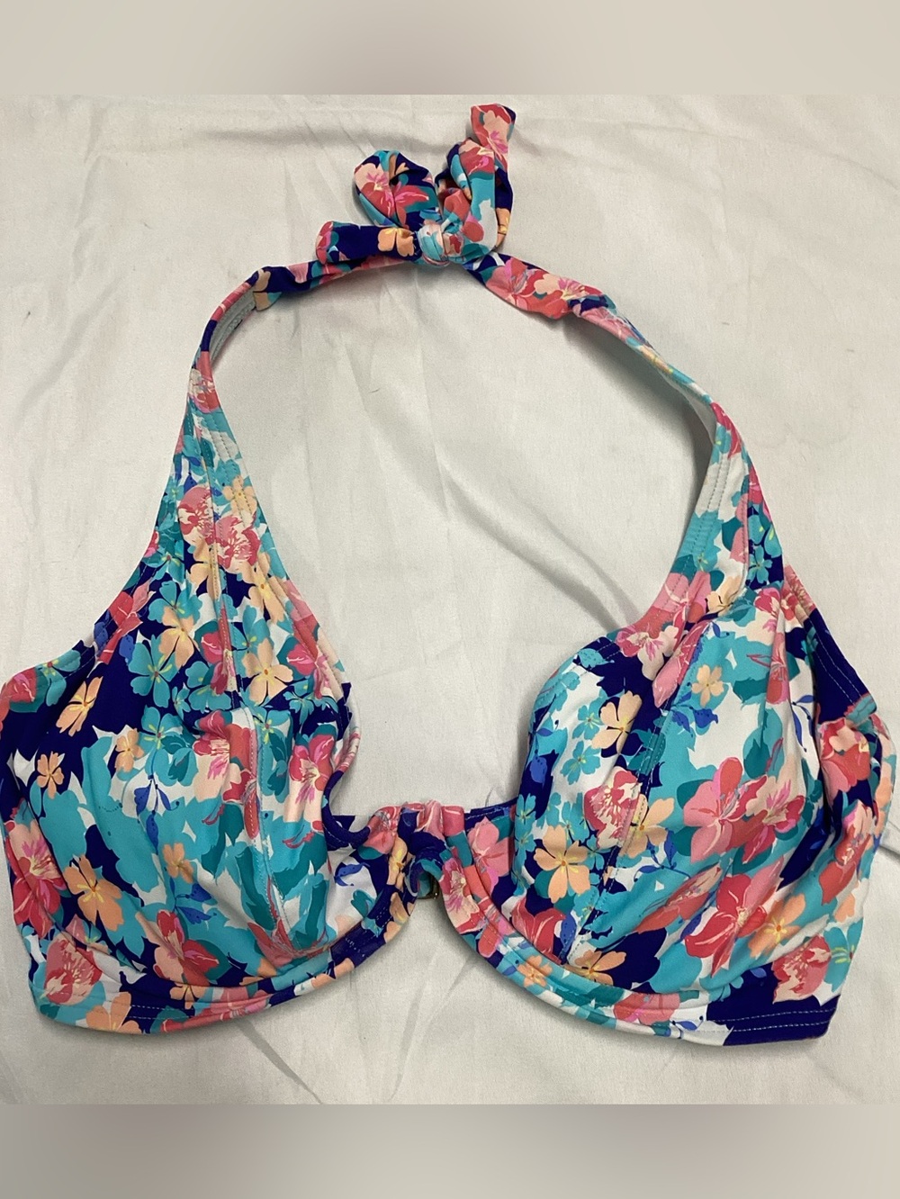 SUNSETS MUSE HALTER Floral Halter Bikini Top 38E/36F/34G